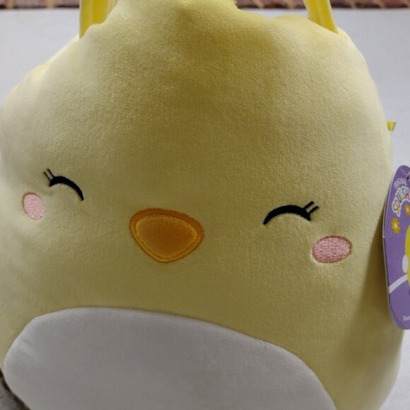 Squishmallows Ivanna Chick Easter Basket Plush Yellow Bag with Tag - Picture 3 of 8
